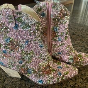 Betsey Johnson Multicolor Embellished Ankle Boots